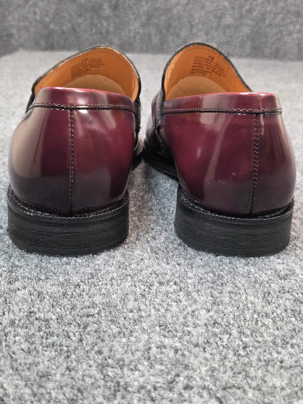 Express Men's Burgundy Leather Penny Loafers Shoes